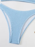 smocked V-neck bikini