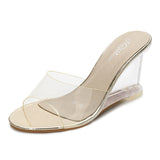 Zingj High Heels Women's New Korean Version Of Versatile Summer Women's Shoes A Word Buckle Simple Wedge Sandals