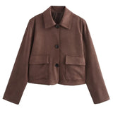 Women's Clothing Explosion Fashion With Old Money Velvet Leather Short