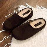 Base Plus Velvet Hairy Shoes Women 2025 Autumn And Winter New Simple Flat Floor Frosted Leather Wear Warm Birken