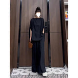 Able Temperament Of Salt Feeling Fried Street Lively Age Reduction Chiffon Broad Leg Pants Two Sets Of Women's