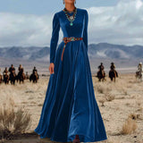 Elegant Autumn And Winter Long Sleeve Western Velvet