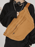 Vintage Wash Capacity Crossbody Bag-Outfit
