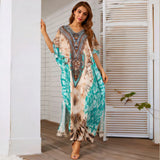 Style Printed Oversized Beach Blouse Sexy Holiday Sweater Long Robe Bikini