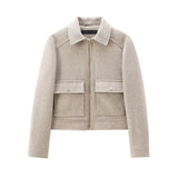 Women's Dress 2025 Autumn Zipper Collar Long-Sleeved Jacket Baseball Jacket Women
