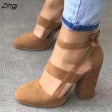 Women Pumps Plus Size 35-43 Women Heels Chaussures Femme Gladiator Summer High Heels For Party Wedding Shoes Women Thick
