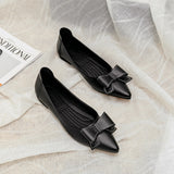 And Summer And Autumn Casual Flat-Bottomed Tip Fashion Single Shoes Women Soft-Tailed Bean Shoes Bows Work Shoes
