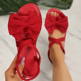 Bow Flat-Soled Sandals Women Soft-Soled Cloth Loose With Beach Cool Slippers