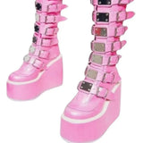 Long-Heeled Martin Boots 2025 Autumn And Winter Metal Buckle With Thick Bottom 11CM High-Heeled Large-Size Women's