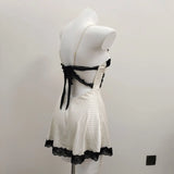 Noodle Lace Decoration Fluffy Skirt Design Bras Slings Ajamas Girl Sweet Heart Lace Pajamas