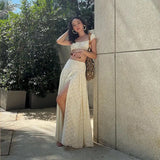 Zingj Summer New French Temperament Short Style Show Thin Waist Sling Top Beach Holiday Wind Skirt