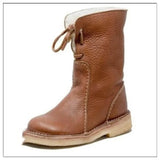 Autumn And Winter New Round Head Snow Boots Plus Velvet With Flat Base Large Leisure Shoes Short