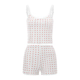 New Spring And Summer Sexy Small Sling Lace Side Shorts Set Print Street Fashion Babes