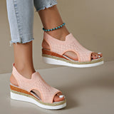 And Summer New Flying Fish Mouth Sandals Women's Net Cloth Breathable Slopes Sandals Large Hot Beach