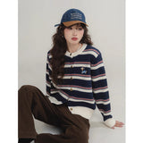 New Striped Knitted Shirt Small Fragrant Wind Milk Whiry Soft Sweater Cardigan Jacket Women Spring And Autumn Outside The