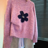 Girl Knitted Jersey Autumn Winter New Fashion Cut-Down Cute Sweater Top