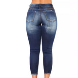Elastic Slim Ripped Jeans-Outfit