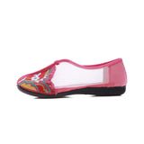 Zingj Flat Shoes Summer Candy Color Embroidered Cloth Shoes Organza Women's