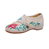 Zingj Glory Morning Glory Embroidery Flowers Round Head Spring Autumn Women's Shoes Single Shoes Canvas Embroidered Cloth