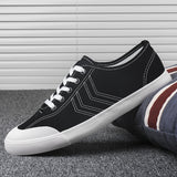 Men's Shoes Breathable Canvas Shoes Flat Lace Plate Shoes Small White Shoes Men's Soft-Soled Cloth Shoes Men's