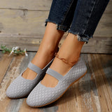 Large-Size Fly Weaving Breathable Low-Topped Single Shoes Women Shallow Flat Bottom Lazy Breathable Work