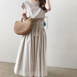 Dress 2025 Summer New Can Be Loose Waist Generous Cotton Linen Dress