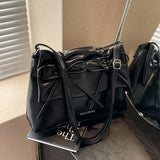 Aesthetic Bow Solid Color Leather Shoulder Bag-Outfit