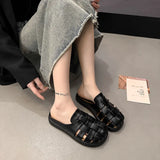 Soft French Gentle Breathable Sandals Women In Summer Wearing Thick Bottom Beach Bag Head