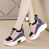Red High-Gtong Women's Shoes Single Shoes 2025 Autumn New Korean Version Of The Fashion Thick-Bottomed Cake Trend Casual Sports Shoes