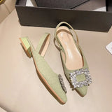 Small Fragrant High Heeled Sandals Fashion Wearing Fairy Shoes 2025 New Summer Drill Tip Point Single