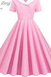 Women Elegant Vintage Midi Dress Sexy Solid Patchwork A-line Vestidos Party dress Robe