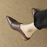 Half Slippers Women Autumn And Summer 2025 New Korean Version Of Wearing Thick And Cold Slippers Pointed Lazy Man Heel Muller