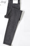 New Autumn Pencil Pants Women High Waist Jeans Pants Full Length Slim High Elastic