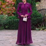 Temperament Famous 2025 Autumn New Fashion Elegant Retro Splicing Butterfly Wrinkle Skirt Dress Suit