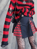 Distressed Striped Crop Sweater- Outfit