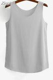 Korean Fashion Blouses Women White O-Neck Sleeveless Chiffon Vest Woman Tops Female Shirts 3XL Basic Solid Women