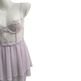 Women's 2025 New Sexy Mesh Pyjamas Summer Pure-Bstoral Lace Ribbon Tectroned Sling Aja Crooat