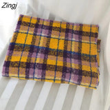 Women Scarves Plaid Retro Soft Korean Style Trendy Ins Warm Soft Casual Winter All-match Temperament Female High Quality