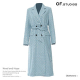 New Heavy Industry Beads Cowboy Long Wind Coat Coat Coat Female