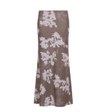 Sen Huahua Print Low-Rise Thin Half-Dress Babes Babes Babes Babes Thorny A-Word Long