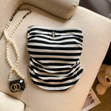 Hottie Hit The Striped Chest-Striped Bra Vest Woman Summer Wear Chest Pads All Wrapped In Pure Desire Waistless Sleeveless
