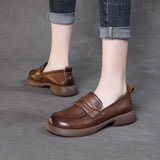 Layer Cowhede Autumn New Hand-Made Small Leather Shoes Leather Shoes Leather Shoes Flat Soft Soles Of A Foot Pedal Single