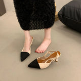 Summer New Fashion Tip Fine Heel Sandals French Style Light-Shoe High Heels Behind The Empty Women's