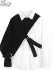 Autumn Fashion New Arrivals Long Sleeve Turn Down Collar Shirt Single Knitted Short Top Vintage Two Piece Set Women