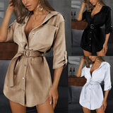 Exploding Summer Shirt Multi-Colored V-Necked Women's Dress