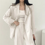 Zingj And Autumn New Blazer Female British Wind Casual Versatile Blue Small Medium Long Suit