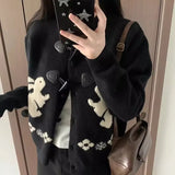 Two Striped Shawl Knitted Jersey Anola Red Sweater Women's Autumn And Winter Loose Knitted