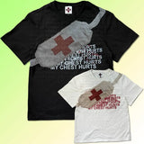 T-Shirt Medical Package Pattern Print Street Retro Style Men And Women The Same T-Shirt