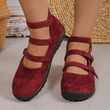 Retro Double Button Cloth Shoes Single Shoes 2025 Large Square Light Mouth