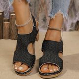 Sandals Women Large-Size Cool Slippers Thick-Soled Fish-Mouthed Sandals Women Hollow Buckle Fashion Roman Sandals